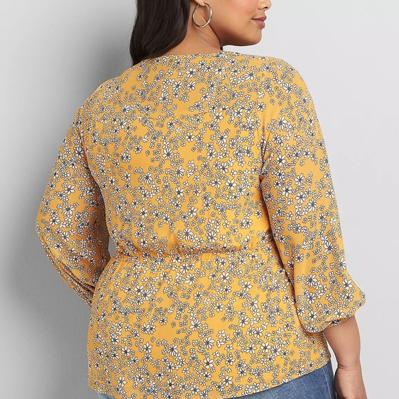 Lane Bryant - Printed Button-Front Peplum Blouse Size 14 - Picture 2 of 8